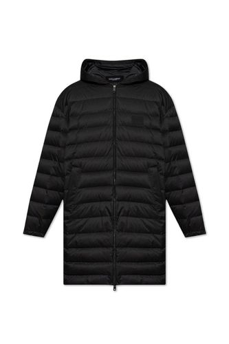 Logo Patch Quilted Down Coat - Dolce & Gabbana - Modalova