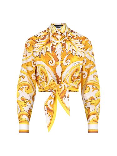 Maiolica Print Crop Shirt - Dolce & Gabbana - Modalova