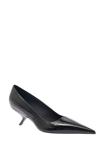 Eva Pointed Pumps With F Wedge Heel In Patent Leather Woman - Ferragamo - Modalova