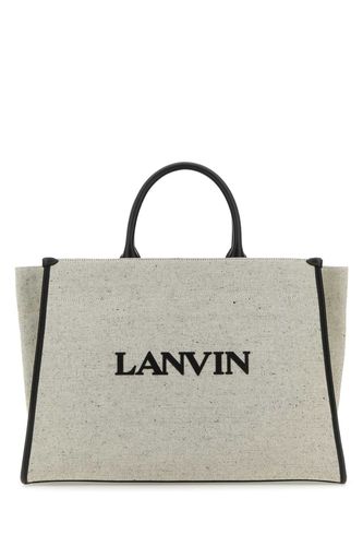 Melange Grey Cotton Blend Medium In & Out Shopping Bag - Lanvin - Modalova