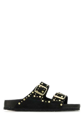 Black Suede Arizona Rivet Border Slippers - Birkenstock - Modalova