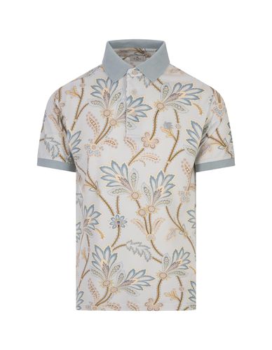 Light Polo Shirt With Floral Print - Etro - Modalova