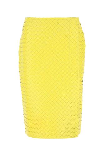 Bottega Veneta Yellow Leather Skirt - Bottega Veneta - Modalova