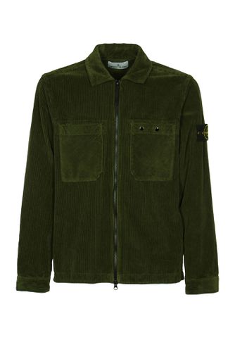 Stone Island Logo Ribbed Zip Shirt - Stone Island - Modalova