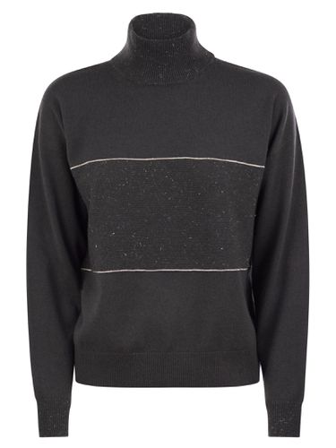 Mock-neck Sweater In Wool, Silk, Cashmere With Lurex - Peserico - Modalova