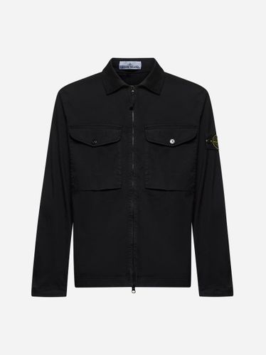 Black Cotton Zip-up Overshirt - Stone Island - Modalova