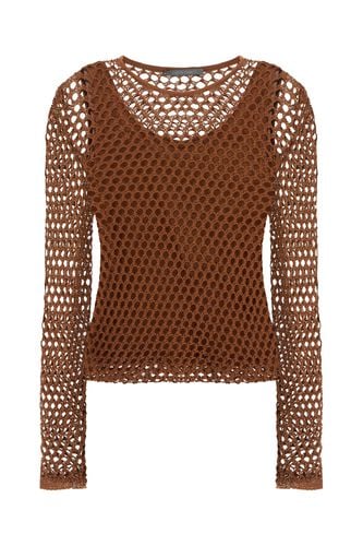 Alberta Ferretti Brown Mesh Top - Alberta Ferretti - Modalova