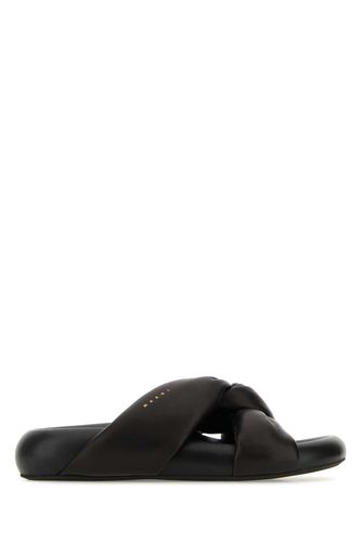 Marni Black Leather Bubble Slippers - Marni - Modalova