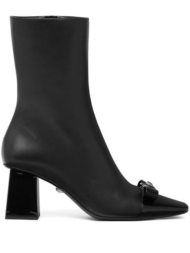 Versace Black Leather Ankle Boots - Versace - Modalova