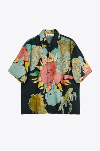 Box Shirt Black linen blend short sleeved shirt with multicolour graphic print - Box Shirt - Our Legacy - Modalova