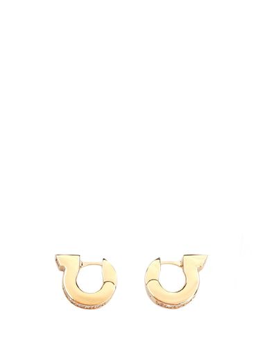 Gancini Earrings With Crystals - Ferragamo - Modalova