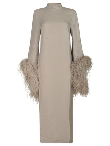 Feathered Cuff Long Dress - Taller Marmo - Modalova