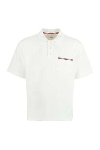 Short Sleeve Cotton Polo Shirt - Thom Browne - Modalova