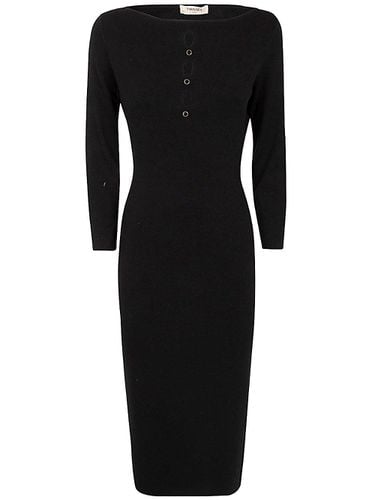 Cut-out Stud Detailed Knit Midi Dress - TwinSet - Modalova