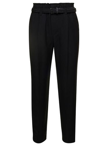 Cropped Pull-up Pants With Belt In Rayon Blend Woman - Brunello Cucinelli - Modalova