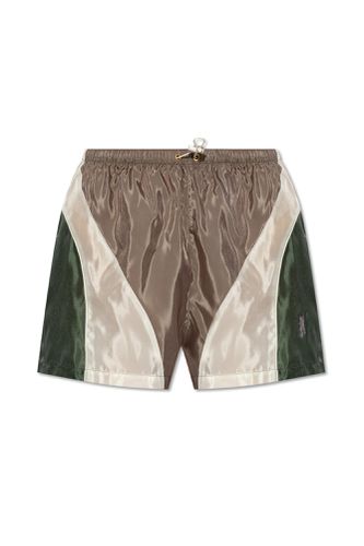 Sports Shorts With Drawstring And Colour Block Design - Palm Angels - Modalova