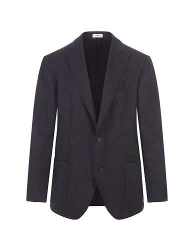 Anthracite Virgin Wool Single-breasted Blazer - Boglioli - Modalova