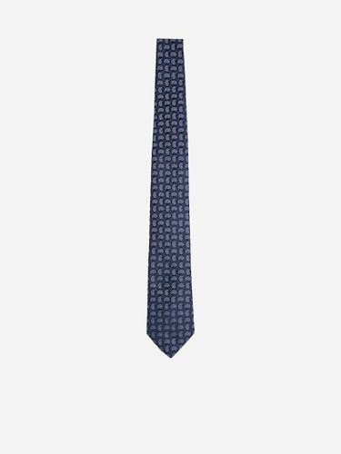 Blue Paisley Jacquard Silk Tie Etro - Etro - Modalova