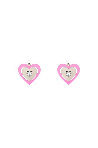 Pink Neon Heart Clip-on Earrings - SafSafu - Modalova