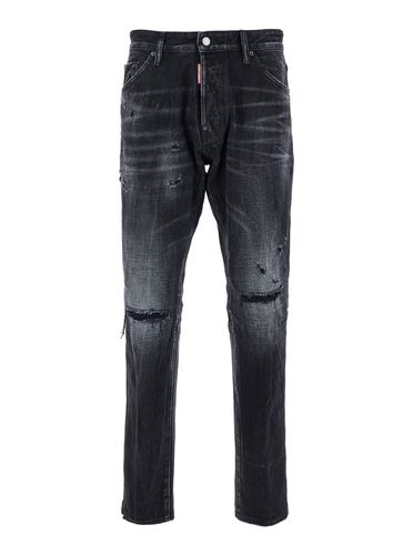 Cool Guy Five-pocket Jeans With Rips In Cotton Denim Man - Dsquared2 - Modalova