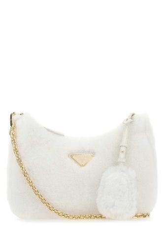 Prada Chalk Shearling Shoulder Bag - Prada - Modalova