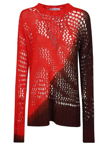 Rib Trim Perforated Colourblock Sweatshirt - The Attico - Modalova
