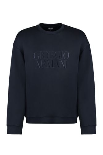 Embroidered Logo Crew-neck Sweatshirt - Giorgio Armani - Modalova