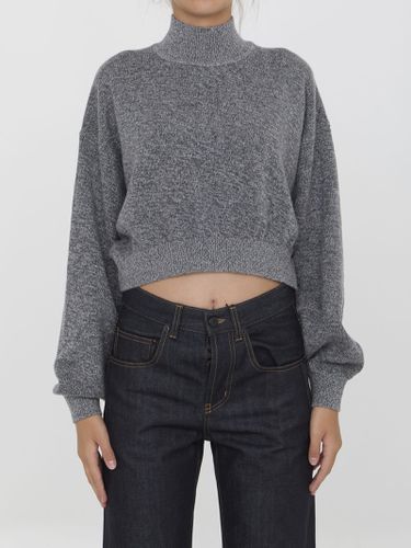 Cropped Sweater With Embossed Logo - Alexander Wang - Modalova