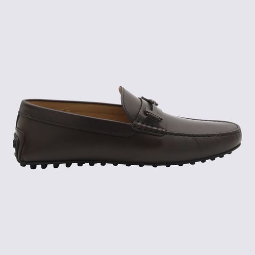 Dark Brown Leather City Gommino Loafers - Tod's - Modalova