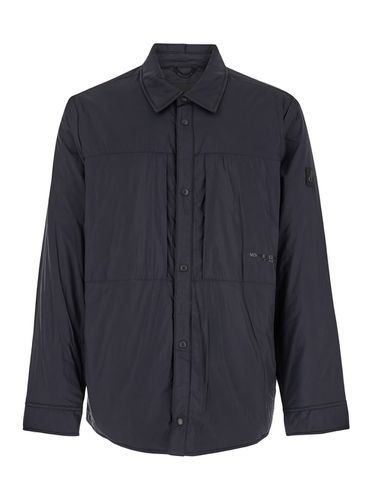 Ash Waterproof Shirt With Front Push Button Closure And Logo Patch In Nylon Man - Moose Knuckles - Modalova