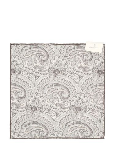 Motif-printed Finished Edge Pocket Square - Brunello Cucinelli - Modalova