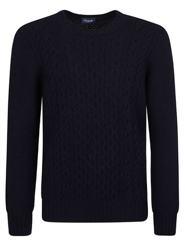 Rib Trim Patterned Knit Sweater - Drumohr - Modalova