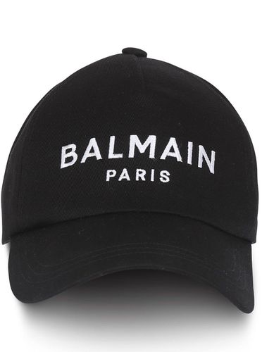 Baseball Cap With Contrasting Logo In Cotton Woman - Balmain - Modalova