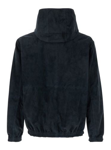 Dark Reversible Jacket With Hood In Suede And Tech Fabric Man - ARMA - Modalova