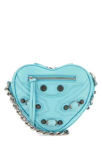 Light Blue Leather Le Cagole Heart Mini Crossbody Bag - Balenciaga - Modalova