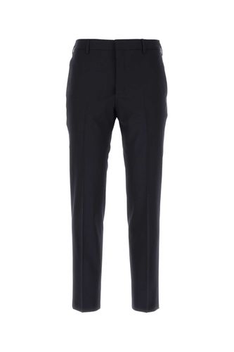 Prada Navy Blue Stretch Wool Pant - Prada - Modalova