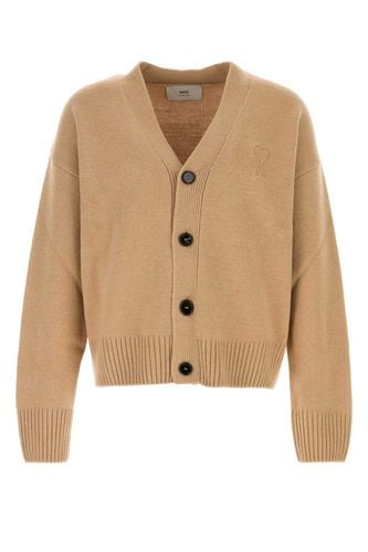 Camel Wool Blend Cardigan - Ami Alexandre Mattiussi - Modalova