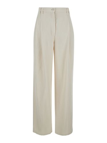 High-waisted Straight Leg Trousers In Cotton Blend Woman - Brunello Cucinelli - Modalova