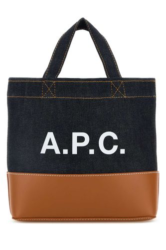 A. P.C. Two-tone Denim And Leather Mini Axel Shopping Bag - A.P.C. - Modalova