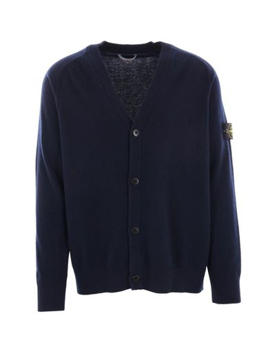 Compass Patch V-neck Knitted Cardigan - Stone Island - Modalova