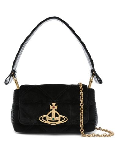 Black Velvet Medium Hazel Shoulder Bag - Vivienne Westwood - Modalova