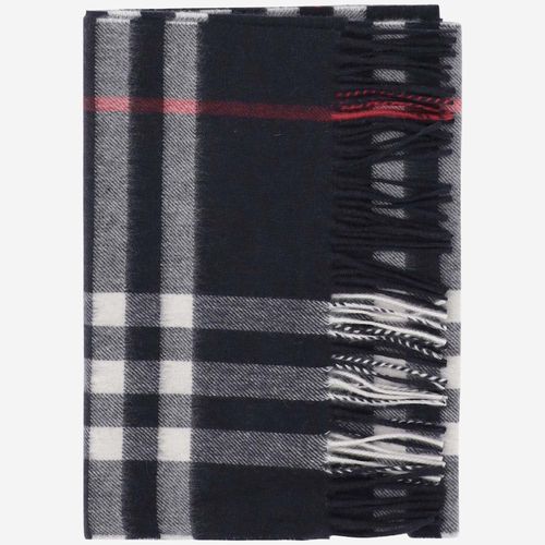 Cashmere Scarf With Check Pattern - Burberry - Modalova