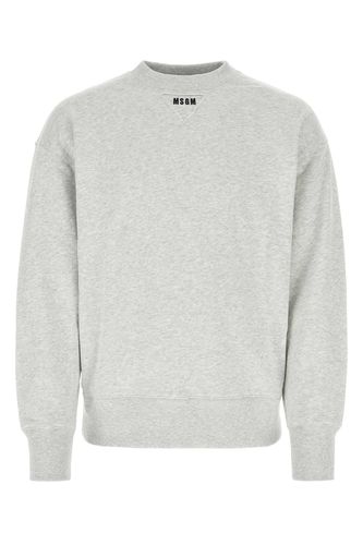 MSGM Melange Grey Cotton Sweatshirt - MSGM - Modalova
