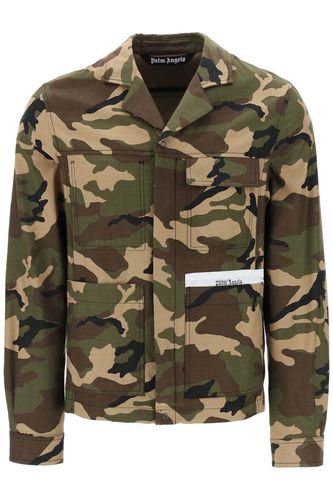 Camouflage Jacket With Pockets - Palm Angels - Modalova