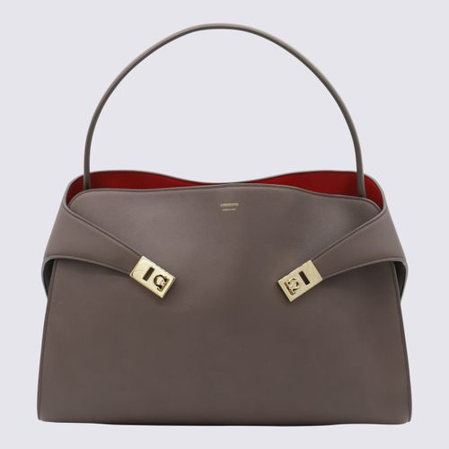 Brown Leather Top Handle Bag - Ferragamo - Modalova