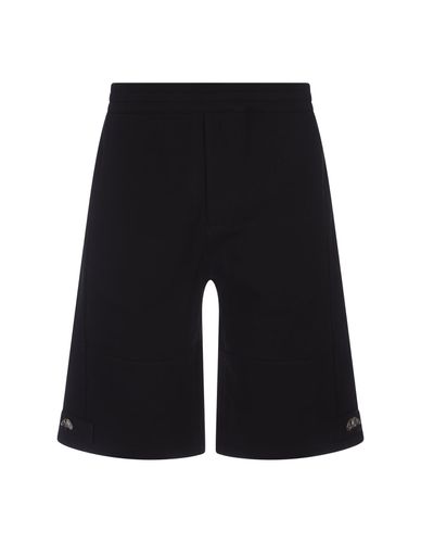 Bermuda Shorts With Seal Logo Straps - Alexander McQueen - Modalova