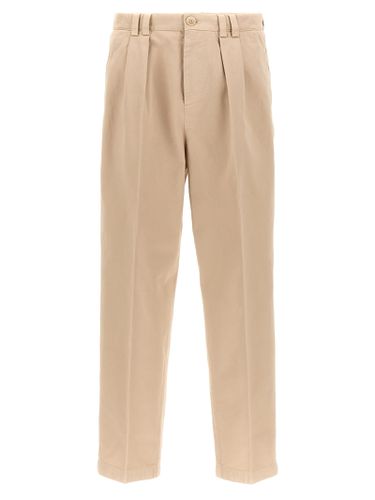 Cotton Pants With Front Pleats - Brunello Cucinelli - Modalova