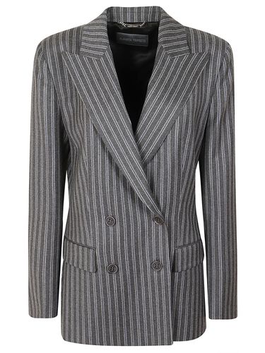 Striped Double-breasted Blazer - Alberta Ferretti - Modalova