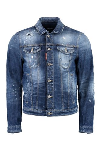 Dan Destroyed Denim Jacket - Dsquared2 - Modalova