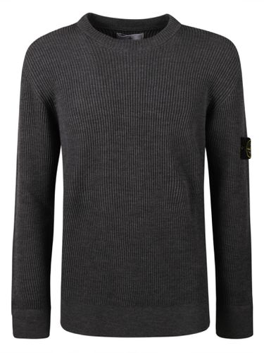 Logo Patched Rib Trim Knit Pullover - Stone Island - Modalova